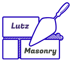 Lutz Masonry logo showing a trowel with Lutz and Masonry text labels